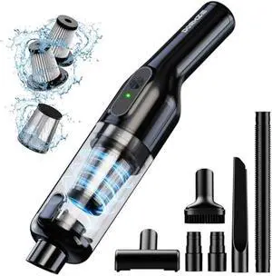 Handheld Vacuum Cordless, Car Vacuum with 16000Pa Powerful Suction, Lightweight at 1.3 lbs, Type-C Charge, Multiple Accessories, Rechargeable Vacuum Cleaners for Home Office Car Pet
