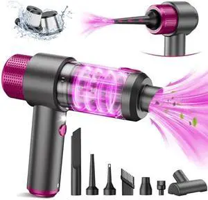 EYYA Handheld Cordless Car Vacuum Cleaner, 4-in-1 Portable Mini Car Vacuum Cleaner, 15000PA High Power & Air Duster with LED Light for Home Office