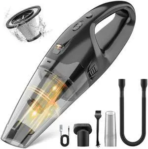 Handheld Vacuum Cordless Rechargeable, Car Vacuum Cleaner with LED, USB Charge, 1.65LBs Hand Vacuum Cordless, for Car/Home/Pet