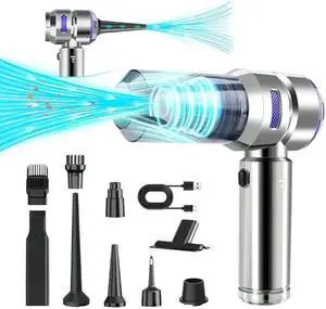 Handheld Vacuum Cordless, 21000Pa Wireless Handheld Car Vacuum Cleaner Strong Suction, 4 in 1 Mini Vacuum Portable Cordless, 100W High Power Brushless Motor & Air Duster for Car, Home, Gifts (Blue)