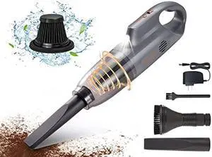 Handheld Vacuum Cordless Car Vacuum Portable, Cordless Handheld Vacuum Cleaner with Fast Charging Long Runtime Washable Filter,10KPA High Power Hand Vacuum for Home, Pet Hair(Grey)