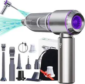 Airified Pro Car Vacuum, 3 in 1 New Pro V2 Portable 29000 Pa Suction Air Blower/Car Vacuum, Rechargeable High Power Cordless Vacuum Cleaner for Home, Long Lasting Battery Mini Vacuum Cleaner