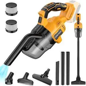 Cordless Vacuum for Dewalt 20V Battery, Portable Handheld Vacuum Cleaner with 2 HEPA Filter, 4 Multi Nozzle, Power Shop Vacuum for Home, Car, Floor, Carpet (Battery Not Included)