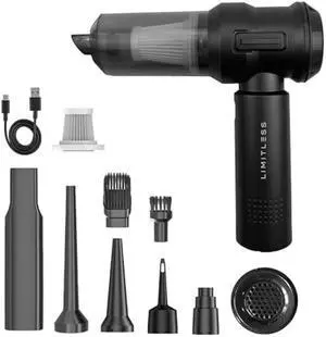Limitless 2-in-1 Portable Cordless Powerful 3-Mode 14000Pa Handheld Vacuum & Air Blower/Pump with Carrying Case + Attachments