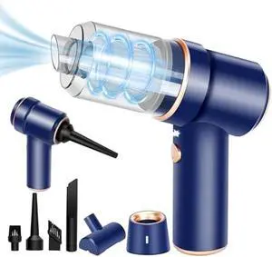 8Kpa Mini Handheld Vacuum Cleaner, 120W High Power Cordless Keyboard Vacuum, 2-in-1 Desk Vacuum & Air Duster with LED Light & Multi-Nozzles for Car, Computer, Sewing Machine