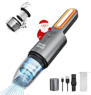 Minthouz Handheld Car Vacuum Cleaner, Mini Portable & Rechargeable Cordless Dustbuster, Small Air Duster with 6KPa Powerful Suction, USB C Charging, Quick Detailing Car Interior/Home/Keyboard