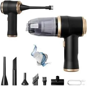 ThomasWorth Handheld Vacuum Cleaner for Car with Strong 15000Pa Suction, 3-in-1 Mini Car Vacuum Cordless Rechargeable with 120W Motor Air Duster and Pump for Deep Cleaning Anywhere