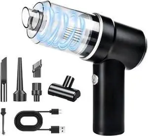 XBllcyiv 3 in 1 Handheld Vacuum Cleaner, 12000Pa 120W High Power Wet & Dry Vacuum with LED Light & Multi-Nozzles for Home, Office, Pet (Black)