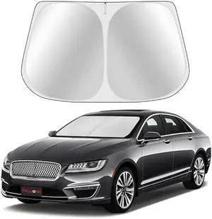 Custom Fit Windshield Sun Shade for Lincoln MKZ 2013-2020 - Full Coverage, 210T Reflective Fabric, Double-Layer Design - Blocks 99% UV Rays, Keeps Car Cool, Easy to Install and Store