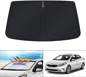 KUST Windshield Sun Shade for Kia Forte 2014 2015 2016 2017 2018 Accessories Custom Fit Window Shade Sun Visor Protector Foldable Blocks UV Rays Keep Your Car Cooler