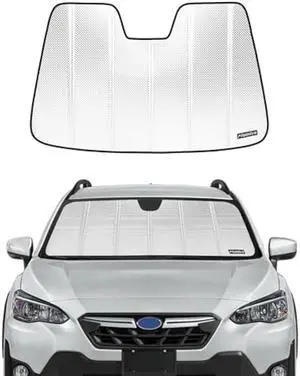 Windshield Sun Shade for Subaru Crosstrek 2018-2023, Impreza 2017-2021 Without Eyesight Driver Assist. Reflective Aluminum Film Front Window Sunshade - BLAZBLOCK