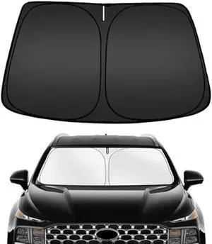 ARISMOTOR Windshield Sun Shade for H-yundai Santa Fe 2019-2025 2026, Custom Fit Foldable Front Window Sunshade Sun Visor Protector, Block UV Rays Keep Your Car Cooler