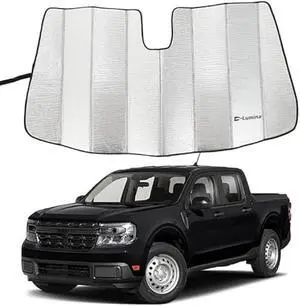 D-Lumina Front Windshield Sun Shade - Compatible with Ford Maverick (Hybrid, XL, XLT, Lariat) 2022 2023 2024 2025 - Foldable/Roll Up Car Window Heat Shield, Sunshade Protector