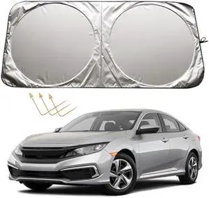 XHRING Windshield Sun Shade Sunshade for Honda Civic 2022 2023 2024 2025 2026 Accord 2018-2025 Sedan Hatchback Si Sedan LX EX EXL Sport Hybrid Touring Accessories Car Front Window Sun Shield
