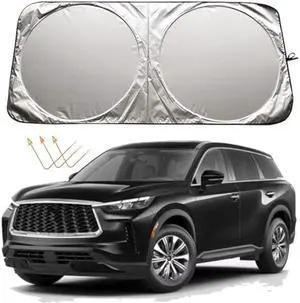 XHRING Car Windshield Sun Shade Sunshade for Infiniti QX60 2014-2025 2026 QX80 2014-2020 2021 2022 2023 2025 2026 Accessories, Car Front Window Sun Visor Shield Foldable Sun Protection