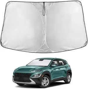 Econour Windshield Sun Shade for 2018-2025 Hyundai Kona Accessories Sunshade Window Sun Visor Protector Foldable Blocks UV Rays Keep Your Car Cooler