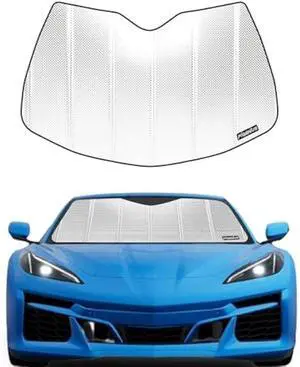 Windshield Sun Shade for Chevrolet Corvette C8 2020-2025. Reflective Aluminum Film Front Window Sunshade - BLAZBLOCK