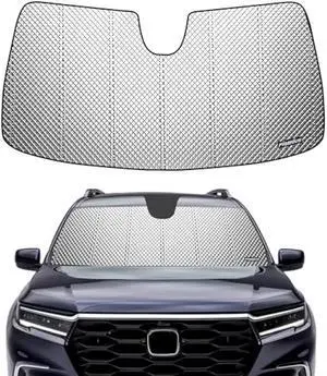 Windshield Sun Shade for Honda Pilot 2023-2025. Reflective Aluminum Film Front Window Sunshade - BLAZBLOCK