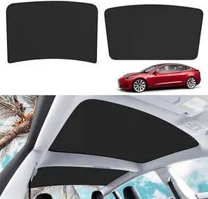 Roof Sunshades for Tesla Model 3 2023, Upgraded Sunroof Shade Sunshade Roof Sun Shade for Tesla Model 3 Accessories 2021-2023 (Ice Black)