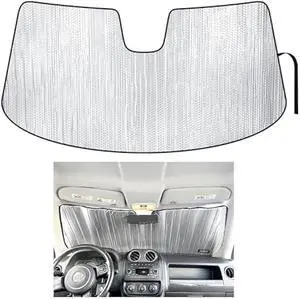 YelloPro Custom Fit Automotive Reflective Front Windshield Sunshade for 2007 2008 2009 2010 2011 2012 2013 2014 2015 2016 2017 Jeep Patriot SUV, Sport, Latitude, Limited, High Altitude, UV Reflector