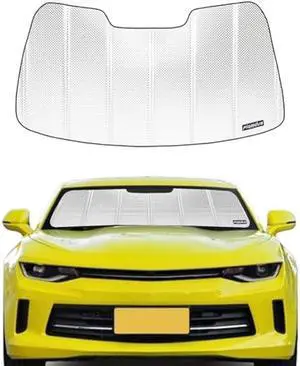 Windshield Sun Shade for Chevrolet Camaro 2016-2024. Reflective Aluminum Film Front Window Sunshade - BLAZBLOCK
