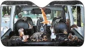 Mcphee Archie Accoutrements Auto Sunshade, Car Full of Squirrels,One Size