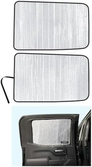 YelloPro Auto Side Window Rear Seat 2nd Row Sunshade Custom Fit for 2019 2020 2021 2022 2023 2024 2025 Chevrolet Silverado 1500, 4Dr 4Door Crew Cab, UV Reflector Sun Protection Accessories (Set of 2)