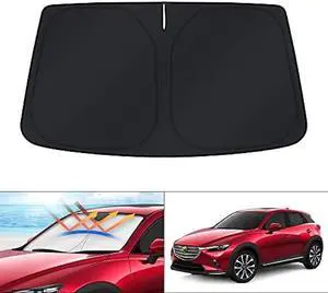 KUST Windshield Sun Shade for Mazda CX-3 2016-2021 CX3 Accessories Sunshade Window Sun Protector Foldable Block UV Rays Keep Car Cooler