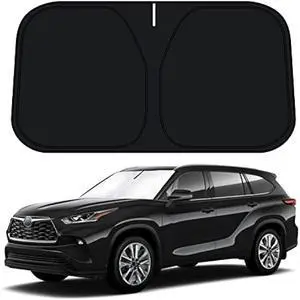 D-Lumina Windshield Sun Shade for 2020-2025 Toyo-ta Highlander Accessories (L LE XLE Limited Platinum), Front Window Sunshade Sun Visor Protector Block UV Ray Heat, Foldable 2 Layer 210T Material