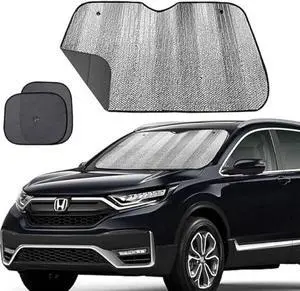 Big Ant Windshield Sun Shade,Car Window Sunshade as Bonus,Best Car Sun Shade Folded Front Window Shade Sun Visor Shield Shade Keeps Vehicle Cool-Black(55 x 27.5)