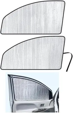 Side Window Front Seat Reflective Sunshade Custom Fit for 2011 2012 2013 2014 2015 2016 2017 2018 2019 2020 Toyota Sienna Minivan, L, LE, SE, XLE, Limited, UV Reflector Accessories (2pcs)