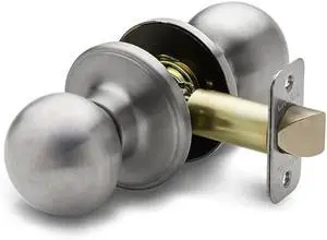 Copper Creek BK2050SS Ball Door Knob, Storeroom Function, 1 Pack, Satin Stainless