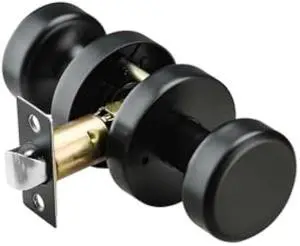 Black Interior Door Knob with Push Lock, Privacy Door Knobs Door Handles for Bath and Bed, Heavy Duty Door Knob with Lock