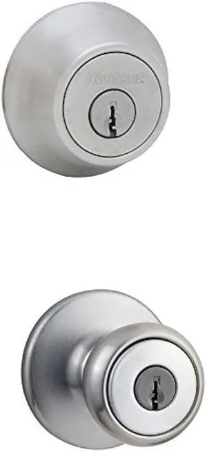 Kwikset 695T 26D CP Double Cylinder Deadbolt Combo Pack with Tylo Entry Knob in Satin Chrome