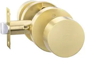 goldenwarm Gold Door Knobs Interior, Heavy Duty Zinc-Alloy Privacy Brushed Gold Interior Door Knobs, Brushed Brass Indoor Doorknobs for Bedroom, Bathroom (1 Pack)