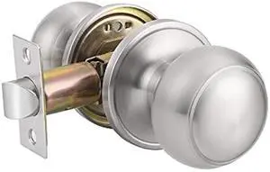 Probrico Colonial Style Passage Door Knobs Brushed Nickel Door Handle for Hall/Closet Door