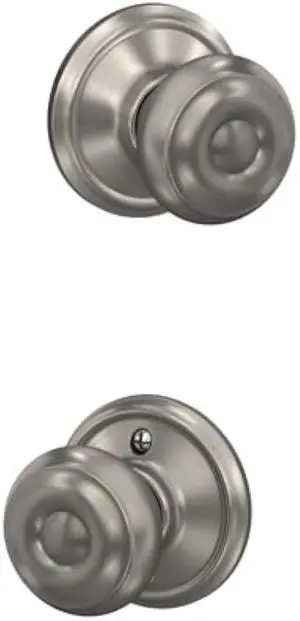 Schlage F10 GEO 619 Georgian Door Knob, Hall & Closet Passage Lock, Satin Nickel