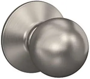 Schlage F10 ORB 619 Orbit Door Knob, Hall & Closet Passage Lock, Satin Nickel