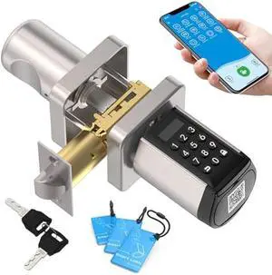 WELOCK WiFi Smart Door Lock, 5-in-1 Keyless Entry Doorknob with Auto-Lock Security, Bluetooth App Control,Passcode,Key Unlock, Easy Installation for Bedroom,Home, Office