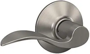 Schlage F10 V ACC 619 Accent Door Lever Hall & Closet Passage Lock, (Pack of 1), Satin Nickel