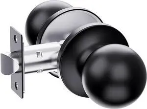 ARPHA Round Door Knob H200, Non Locking Door Knob, Dummy Knob Door Handle Set, Door Knobs Interior for Bedrooms, Bathrooms, Cupboards, Closets, Pantries, Left and Right Doors Compatible, Matt Black