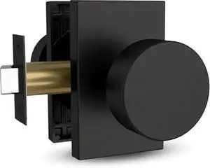 Mega Handles - Laura Passage, Door Knob for Hallway, Closet and Bathroom, Reversible Heavy Duty Design Door Knobs, Fits All Standard Door Sizes, Screws Included - Matte Black (1 Pack)