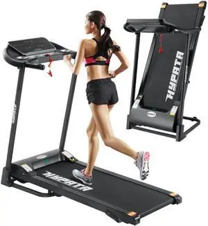 Treadmill 300 lb Capacity,Max 2.5 HP Folding Treadmills for Running and Walking Jogging Exercise with 12 Preset Programs, Easy Assembly for Home Use
