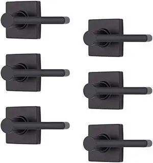 BRINKS  6-Pack Matte Black Contemporary Indoor Passage Straight Door Lever  Hall/Closet 6 Pack Matte Black Exterior Straight Door Handle