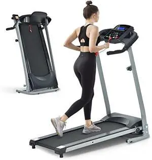 Home Foldable Treadmill with Incline, Folding Treadmill for Home Workout, Electric Walking Treadmill Machine 15 Preset or Adjustable Programs 250 LB Capacity MP3 (Black)