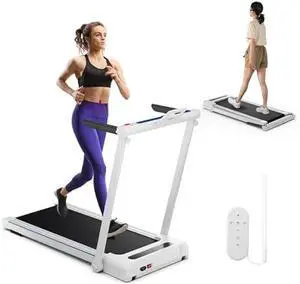 GYMAX Walking Pad Treadmill, 3 in 1 Folding Treadmill with Removable Desktop, Remote & 12 Preset Programs, 2.5 HP Under Desk Walking Pad Running Machine for Home Gym Exercise Workout