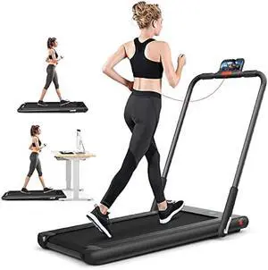 SAFEPLUS Foldable Treadmills for Home, 2 in 1 Walking Pad Portable Folding Under DeskTreadmills with Walk and Jog & Run Modes for Office Treadmil