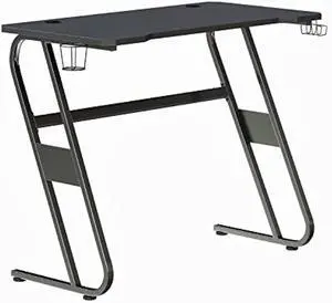 Flash Furniture Fisher Gaming Desk - Black Ergonomic Computer Desk - 51.5 Gamers Table with Cup Holder and Headphone Hook