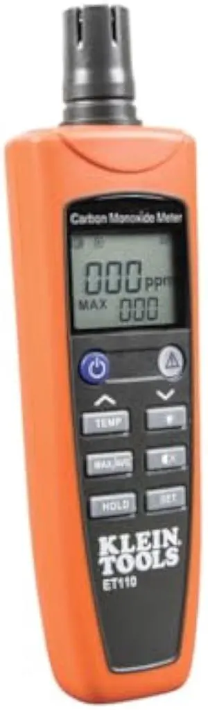 Klein Tools ET110 CO Meter, Carbon Monoxide Tester and Detector with Exposure Limit Alarm, 4 x AAA Batteries and Carry Pouch Included