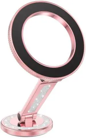 for MagSafe Car Mount, Magnetic Phone Holder for Car, Car Phone Holder for Dashboard and Tesla Screen, Made of Aluminum Alloy. (Glitter Pink)